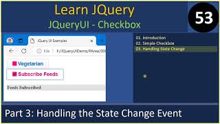 JQueryUI CheckBox  Part 3  Checkbox State Change  JQuery Tutorials 53 [upl. by Navy]