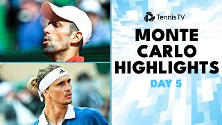 Djokovic vs Musetti Sinner Medvedev Zverev Tsitsipas amp More  MonteCarlo 2024 Highlights Day 5 [upl. by Conny]