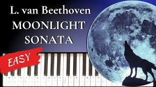 ЛУННАЯ СОНАТА упрощенный вариант Л Бетховен  L van Beethoven  MOONLIGHT SONATA  EASY version [upl. by Muryh345]