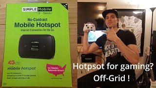 Gaming off grid Simple Mobile hotspot review Rocket league [upl. by Hatfield]