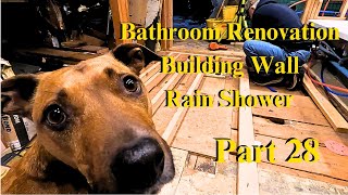 PART 28 BUILDING WALL for quotBathroom Renovationquot walkin shower and rain shower with Steam room [upl. by Ysiad]