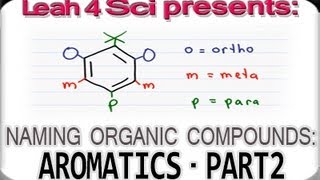 Ortho Meta Para Nomenclature Of Aromatic Compounds  Organic Chemistry Naming Tutorial by Leah4sci [upl. by Ocsecnarf]