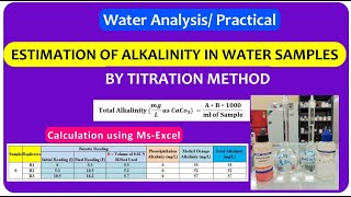 Estimation of Alkalinity in water samples by Titration Method AZ [upl. by Ihskaneem18]