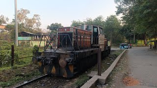 Industrial shunting locomotive WDS4 pulls freight wagons to amp fro IISCO steel plants freight yard [upl. by Anidem]