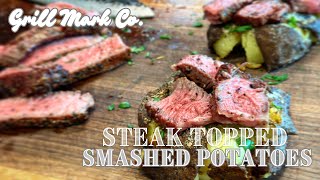 The PERFECT Fathers Day Appetizer  Steak Topped Smashed Potato Melts  FT BBQ Chef Mark Ashby [upl. by Asertal472]