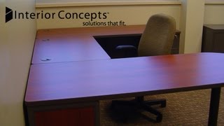 Interior Concepts  UShaped Office Desk Layout Opt 1 [upl. by Akirdnahs]