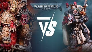 Black Templars Vs World Eaters Warhammer 40k 10th Edition Live 2000pts Battle Report [upl. by Lamp111]