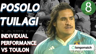 POSOLO TUILAGI VS TOULON  INDIVIDUAL PERFORMANCE  USAPRCT rugby Top14 [upl. by Egdirdle]