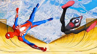 SpiderMan on the tallest water slide tower Ragdolls GTA 5 Ep45 [upl. by Kavanagh74]