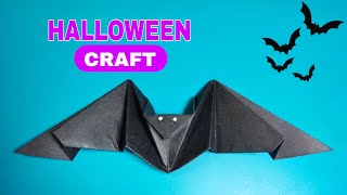 how to make paper origami bat  making bat craft for halloween [upl. by Sirhc160]