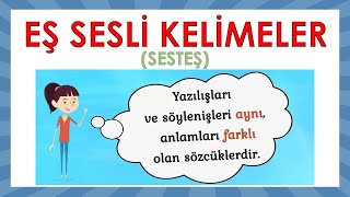 EŞ SESLİ SESTEŞ KELİMELER ANİMASYONLU KONU ANLATIMI [upl. by Suravaj271]