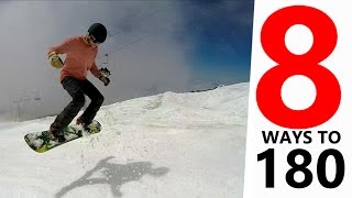 8 Ways to Spin 180  Snowboarding Tricks [upl. by Gio413]