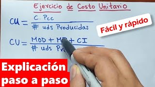 Ejercicio de Costo Unitario [upl. by Freddie600]