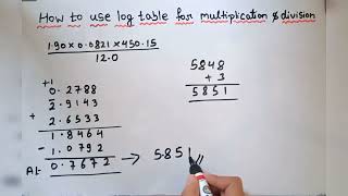 How to use log table for multiplication and division [upl. by Annaitsirhc491]