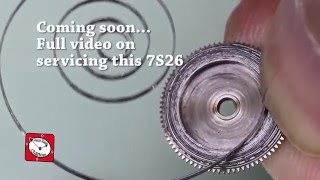 Seiko 7S26 Removing mainspring from barrel  Seiko 5 [upl. by Beesley111]