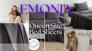 EMONIA Queen Size Bed Sheets bedroom homedecor sale Cozy Soft bedroom C [upl. by Ettedranreb]