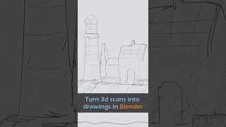 Turn 3d scans into drawings in Blender blender b3d 3d 3dmodeling [upl. by Charpentier]