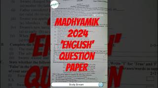 Madhyamik 2024 ‘ENGLISH’ Test question paper [upl. by Joli10]