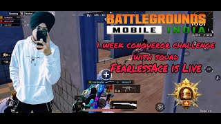 1 week conqueror challenge with squad by FearlessAce​⁠ day 5✌️ bgmilive shortslive [upl. by Merow]