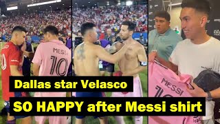 Velasco reaction after hugging and swapping shirt with Messi after Inter Miami beat Dallas [upl. by Nellda]