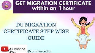 DU ONLINE MIGRATION CERTIFICATE DU MIGRATION CERTIFICATE STEP WISE GUIDE migration online du [upl. by Ennasil]