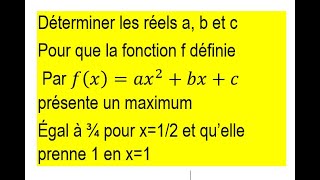 Extrémum dune fonction maximum Première S [upl. by Vassili]