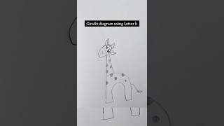 Letter h diagram idea 🦒🤍 easydrawing shorts [upl. by Ttezzil239]