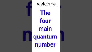 The four main quantum number  n l m ms symbol of quantum number and their valueschemistry [upl. by Kruger665]