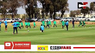 Mamelodi Sundowns players warmingup and training at Chloorkop [upl. by Annaxor581]