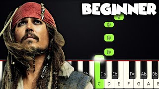 Hes A Pirate  Pirates Of The Caribbean  BEGINNER PIANO TUTORIAL  SHEET MUSIC by Betacustic [upl. by Alonzo196]