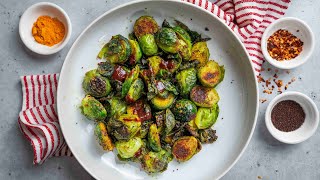 Crispy Masala Brussel Sprouts  Easy Indian Veggie Appetizer  Tasty Roasted Brussel Sprouts Recipe [upl. by Greenlee]