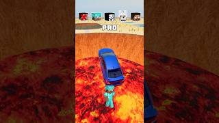 NOOB vs PRO vs HACKER vs HEROBRINE Car Lava Jump Challenge 25 🔥 🚗 shorts beamngdrive [upl. by Lavicrep458]