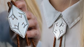 Making A Modern Bolo Tie  jewelrymaking process [upl. by Tnarud]