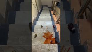 Breaking Glass bottles Down Stairs  Rolling Bottles Down Stairs breakingglass glassbottle asmr [upl. by Reba373]