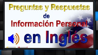 Aprende a responder tu INFORMACION PERSONAL en INGLES [upl. by Euqinmod]