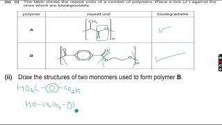 ALevel Chemistry Polymerisation Part 17 [upl. by Kayle]