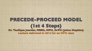 PRECEDEPROCEED Model 1st 4 Steps Lecture by Dr Taufique Joarder [upl. by Nivlag]