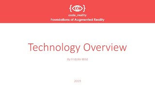 Foundations of Augmented Reality Technology Overview [upl. by Hameerak]