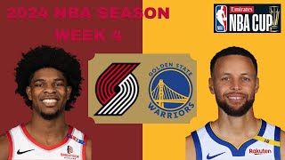 Portland Trail Blazers vs Golden State Warriors  NBA Cup West Group B [upl. by Anes]