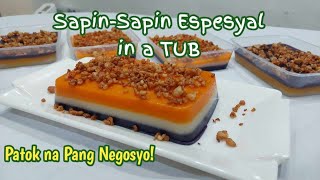 SapinSapin Espesyal in a Tub  Pinoy Kakanin  Step by Step na Paggawa ng SapinSapin with Latik [upl. by Carlick]