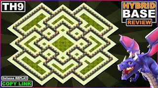 New BEST TH9 Base with Replay 2022  COC TH9 HybridFarmingTrophy base Copy link  Clash of Clans [upl. by Conchita]