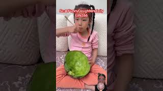 KALAU MAKAN HARUS HABIS KATA MAMA🫵⁉️ funny comedy challenge watermelon [upl. by Amorete679]