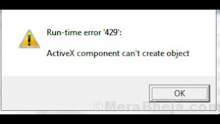 Como resolver erro 429 ActiveX component CANT Create Object [upl. by Ykcim710]