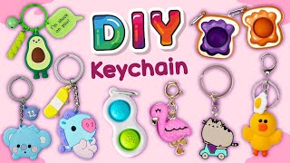 12 DIY KEYCHAIN IDEAS  How To Make Cute Key Chains  Donut Notebook Keychains and more [upl. by Aslehc]