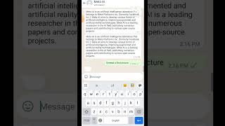 Meta Ai chatboot in WhatsApp metaai whatsapp chatbot [upl. by Enhpad741]