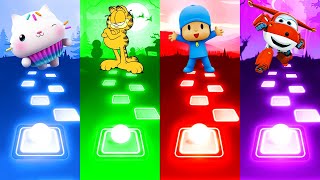 Gabby amp Friends Vs Garfield Vs Pocoyo Vs Super Wings  Tiles Hop EDM Rush [upl. by Noira]