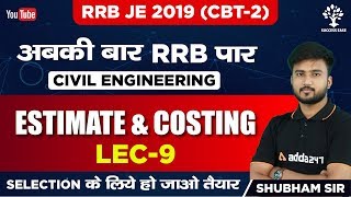 Lec09  Estimation amp Costing By Shubham Agarwal Sir  Civil Engg  SSC JE  Success Ease [upl. by Mharba]