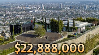 Touring a Los Angeles Modern Mansion Overlooking the Entire City [upl. by Eadwine]