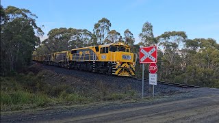 TasRail 2053 TR06 TR12 34 train crossing Jollys Road [upl. by Boycie778]