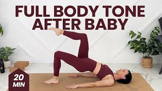 FullBody Postpartum Workout 20Minute Tone After Pregnancy [upl. by Gorden]